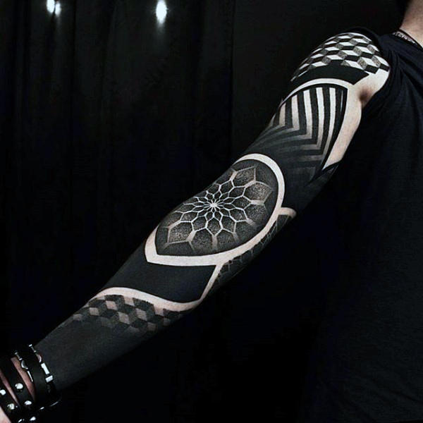 male-forearms-pitch-black-dark-design-dotwork-tattoo