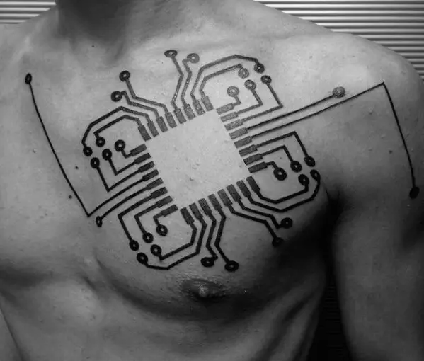 sharp-computer-circuit-board-chest-black-ink-male-tattoo-ideas