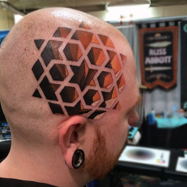 3d-optical-illusion-mens-head-tattoo-with-star-pattern