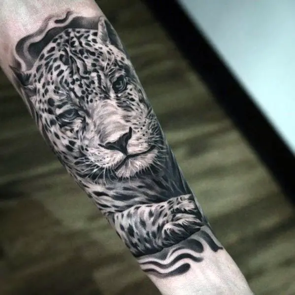 cheetah-shaded-guys-forearm-sleeve-tattoos