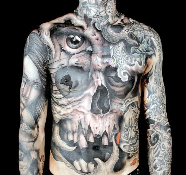 guys-optical-illusion-skull-with-eyes-mens-full-body-chest-tattoo