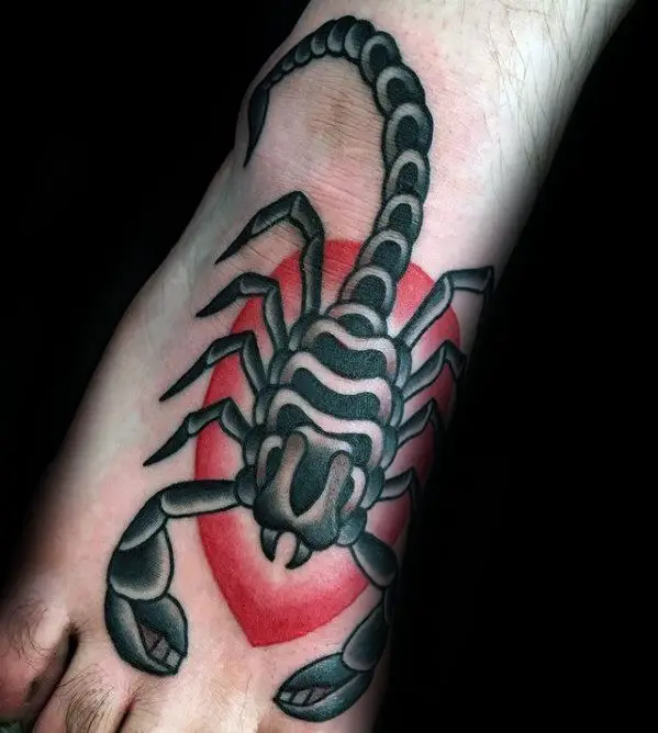 male-traditional-foot-scorpion-tattoo-ideas