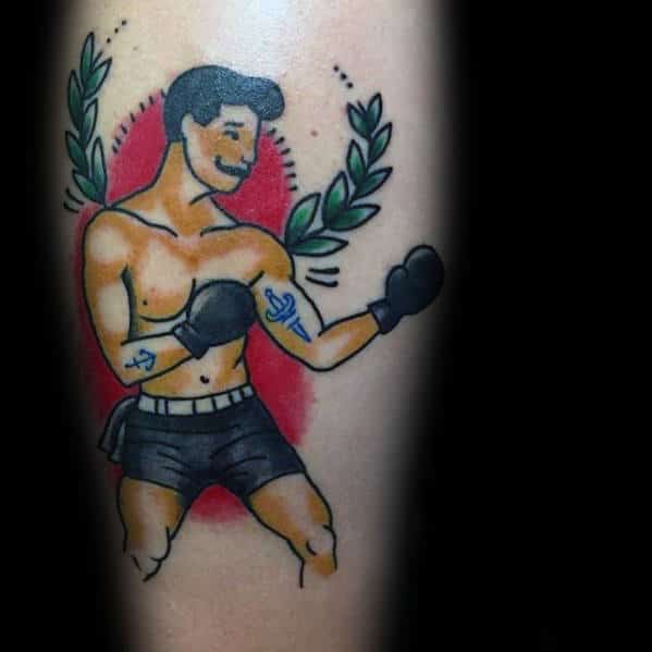 manly-boxer-traditional-guys-leg-tattoo-design-ideas
