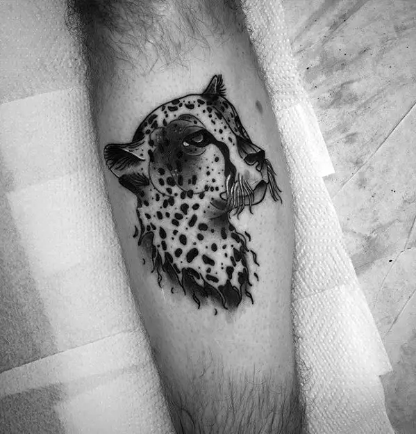 manly-small-cheetah-leg-mens-watercolor-tattoos