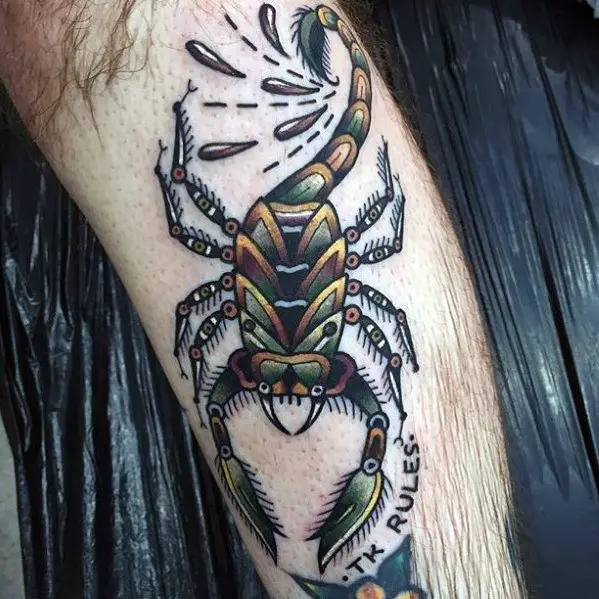 masculine-mens-traditional-scorpion-leg-tattoo-designs