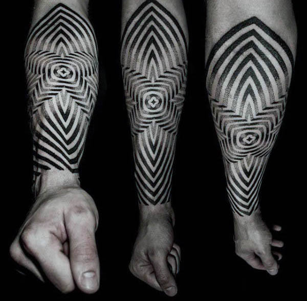 mens-forearm-wrist-optical-illusion-lines-tattoo