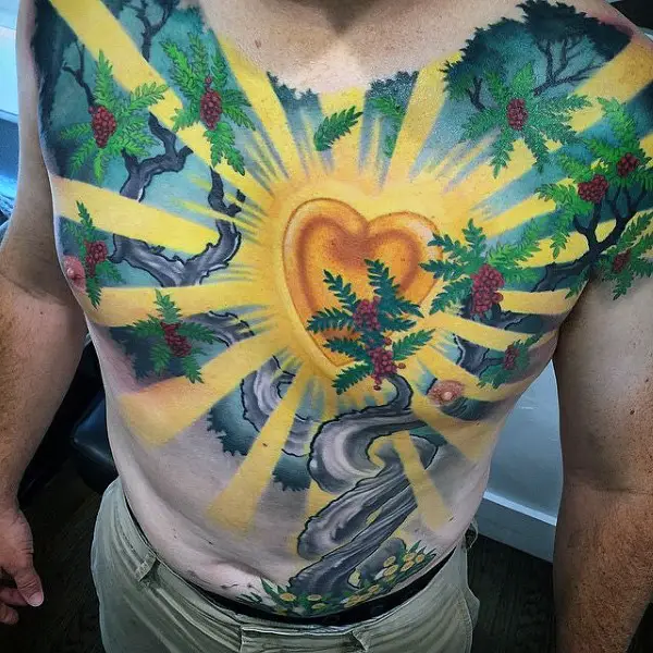 mens-sunrays-tree-of-life-optical-illusion-chest-tattoo