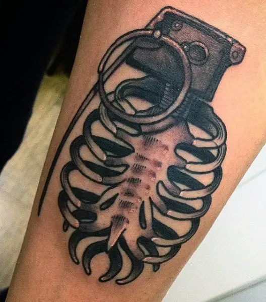 skeleton-rib-cage-grenade-tattoo-for-men
