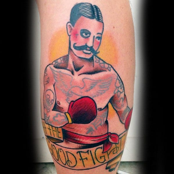 the-good-fight-traditional-boxer-leg-tattoo-designs-for-guys