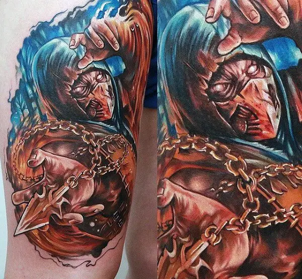 awesome-mens-mortal-kombat-arm-tattoo-with-3d-design