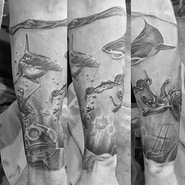 forearm-sleeve-deep-sea-diver-male-tattoos