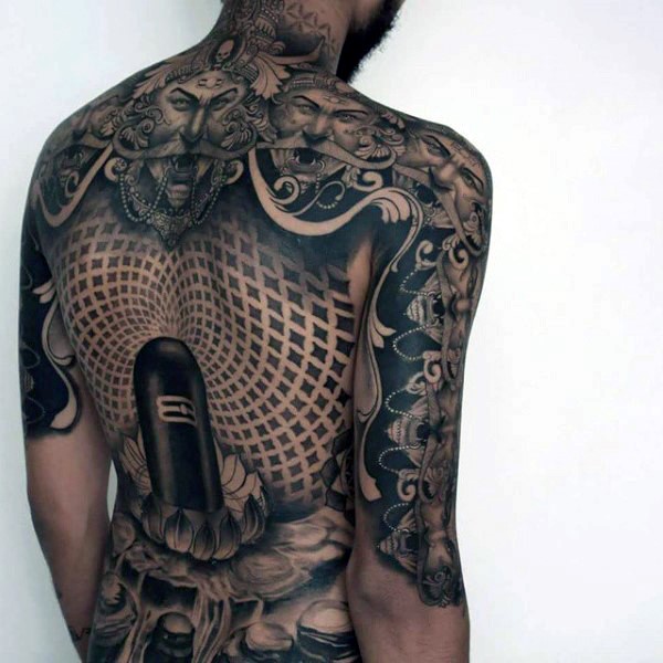 geometric-lotus-flower-full-back-tattoos-for-males