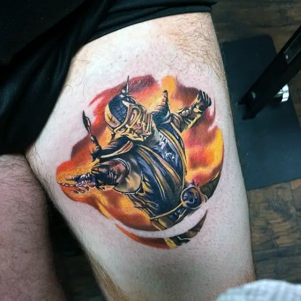 manly-guys-mortal-kombat-thigh-tattoo-of-scorpion-character