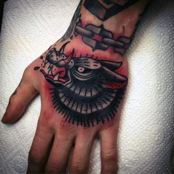 old-school-male-boar-hand-tattoo
