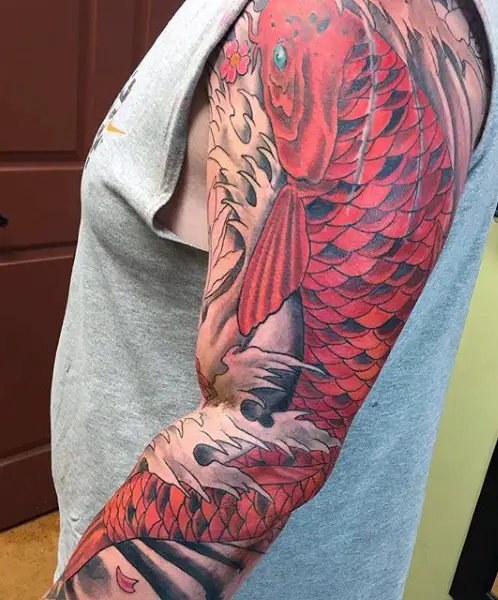 Koi Fish Tattoo Half Sleeve  GEORGE BARDADIM  Tattoo Artist NYC