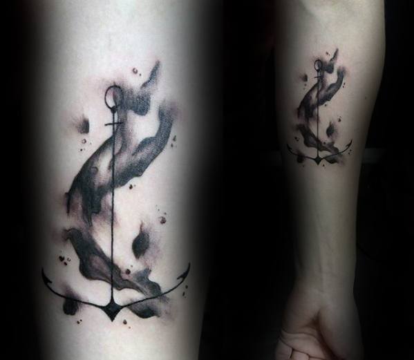 simple-guys-anchor-forearm-tattoo-with-watercolor-design