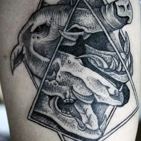 triangle-boar-skull-mens-arm-tattoos