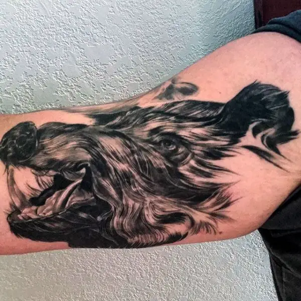 watercolor-mens-boar-head-tattoo-on-inner-arm
