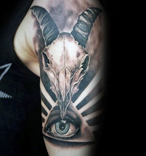all-seeing-eye-with-goat-skull-mens-capricorn-half-sleeve-tattoos