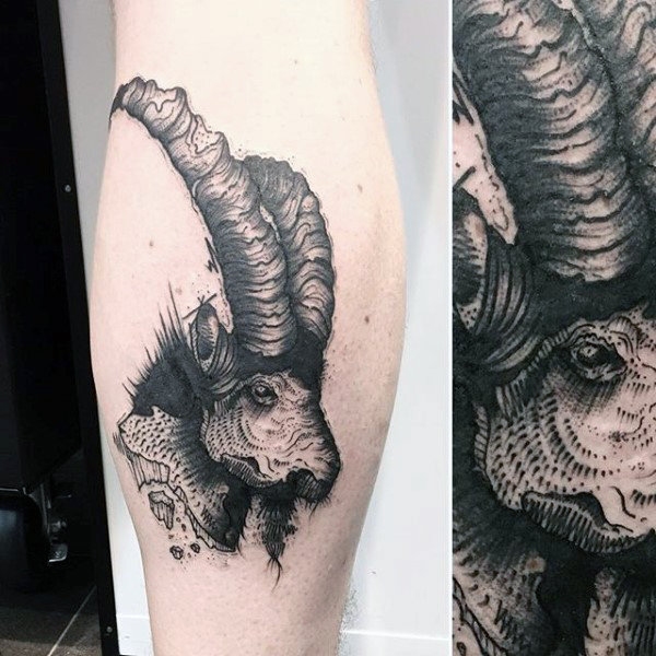 amazing-guys-leg-capricorn-goat-tattoo-design-inspiration
