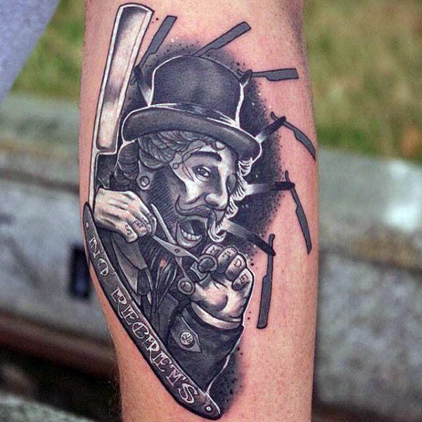 bearded-barber-with-several-straight-razors-tattoo-male-forearm