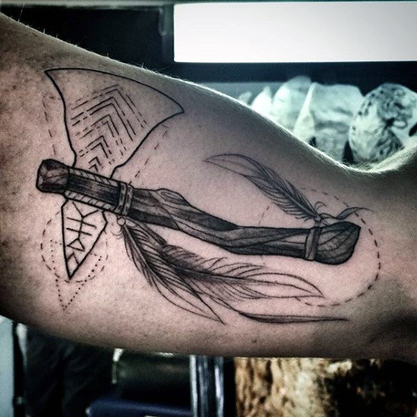 black-ink-tomahawk-mens-bicep-tattoos