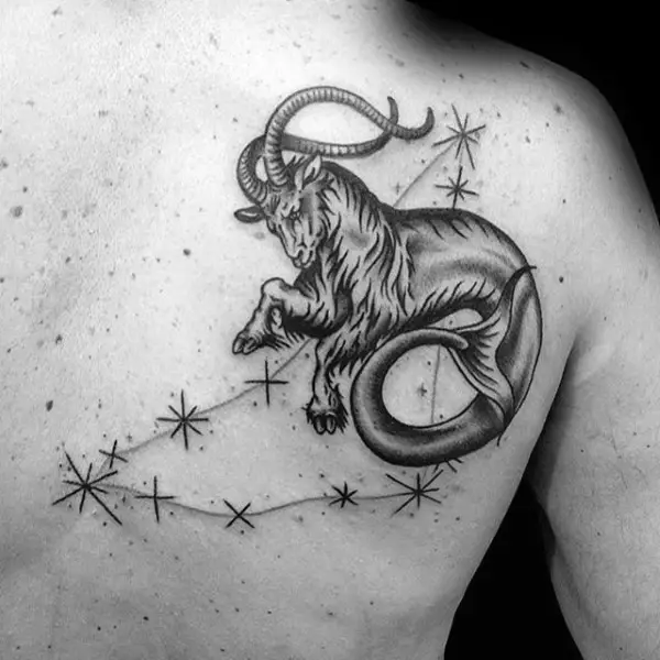 Tribal Leo And Capricorn Tattoo Design