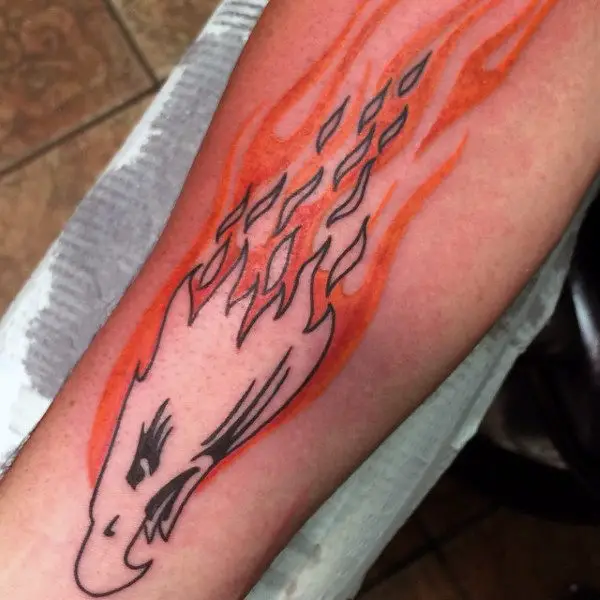 flaming-eagle-harley-davidson-guys-forearm-tattoo