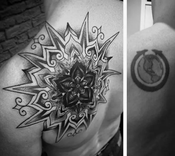 geometric-star-mens-tattoo-cover-up-ideas-on-shoulder