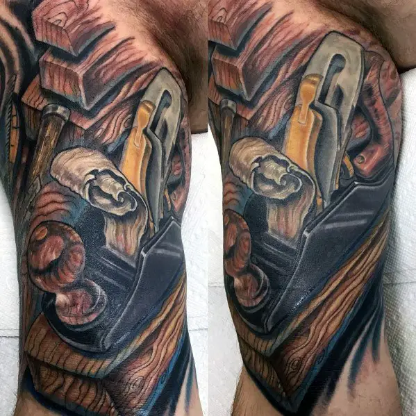 Hand planer tattoo by Phil Robertson: TattooNOW