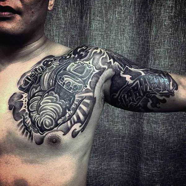 incredible-engine-shoulder-and-half-sleeve-harley-davidson-motorcycle-tattoos-designs-for-men