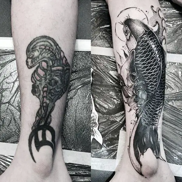koi-fish-tattoo-cover-up-ideas-on-leg-for-males