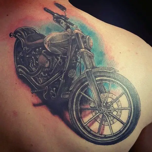 mens-back-of-shoulder-classic-harley-davidson-motorcycle-tattoos