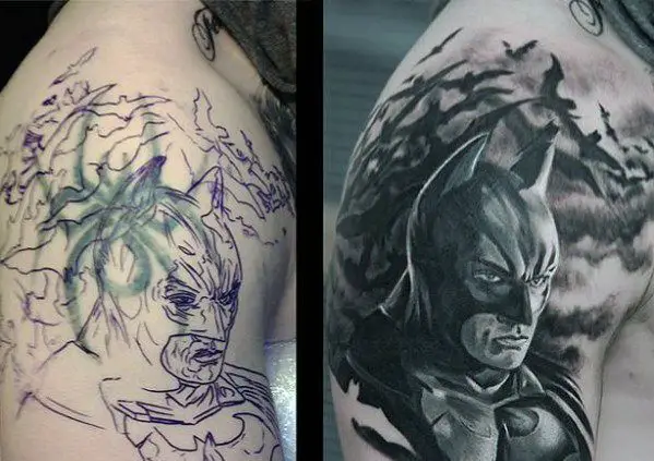 mens-batman-arm-tattoo-cover-up-idea-inspiration