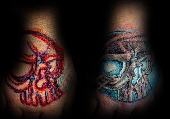 Skull and roses tattoo cover up  Miguel Angel Custom Tattoo  Flickr