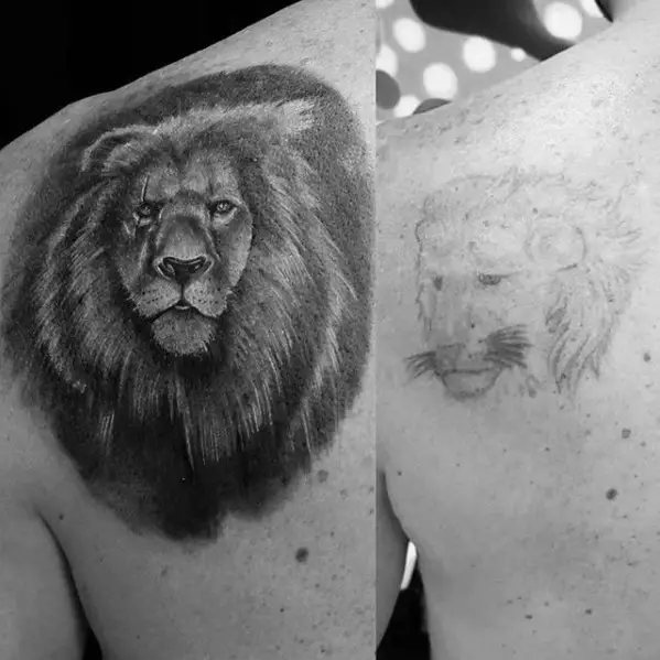 mens-shaded-black-and-grey-lion-tattoo-cover-up-ideas-on-shoulder