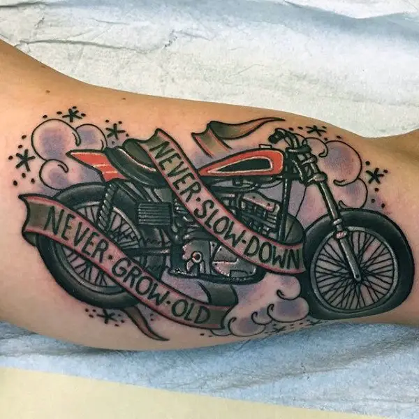 30  Amazing Old School Harley Davidson tattoos