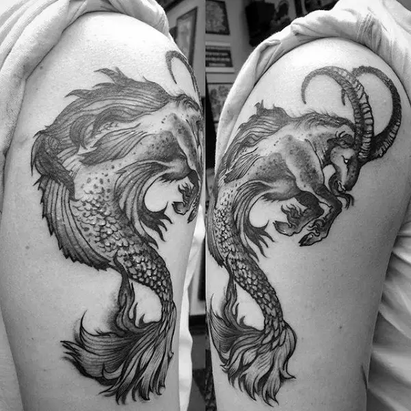 sea-goat-upper-arm-capricorn-tattoo-on-gentleman