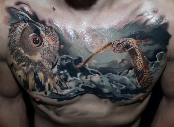 3d-mens-flying-owls-cloud-watercolor-chest-tattoo