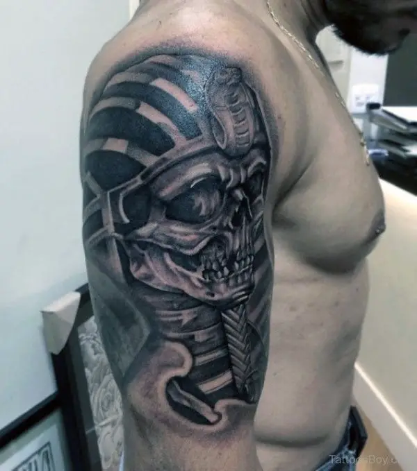 3d-metallic-skull-king-tut-mens-half-sleeve-shaded-tattoo-designs