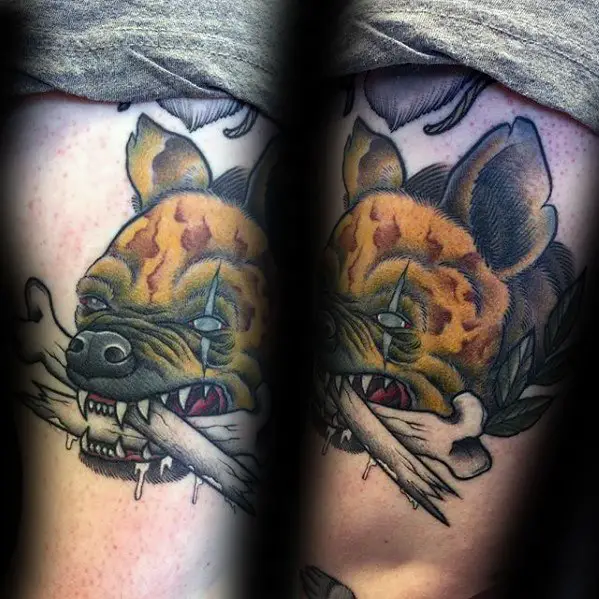 amazing-mens-hyena-tattoo-designs-on-thigh