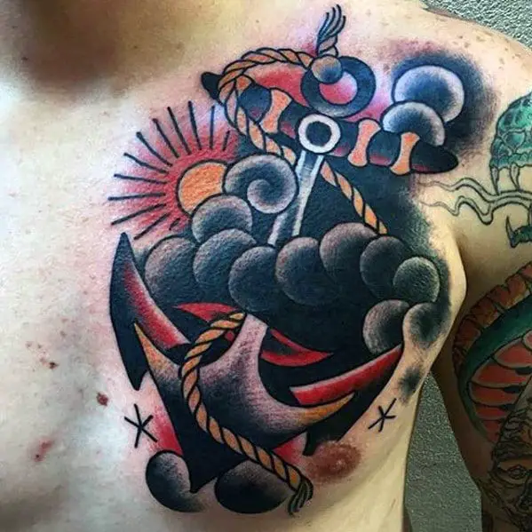 anchor-with-clouds-guys-old-school-chest-tattoos