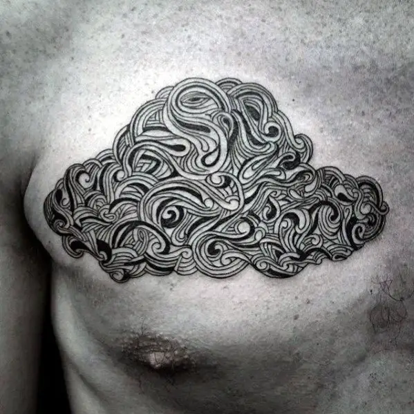 black-ink-lines-guys-creative-cloud-chest-tattoos