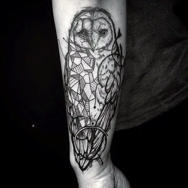 creative-geometric-owl-guys-outer-forearm-tattoos