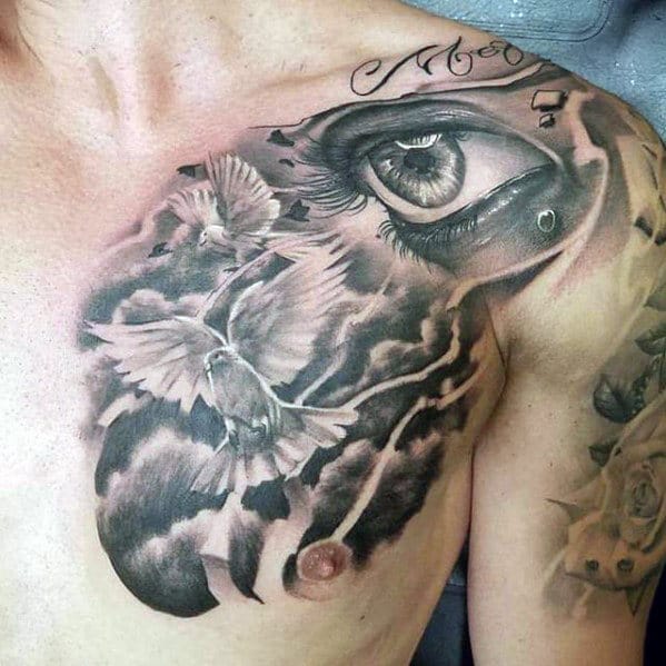 Top 30 Cloud Chest Tattoos For Men