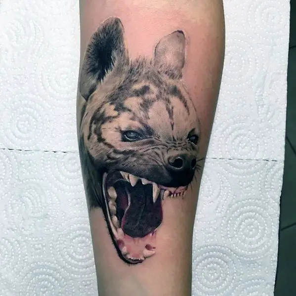 incredible-forearm-3d-hyena-tattoos-for-men