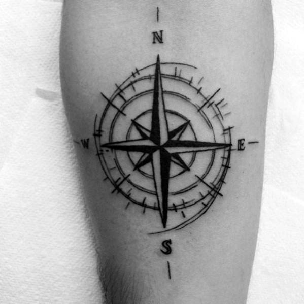 manly-simple-compass-tattoos-for-males