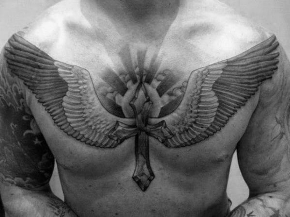 mens-chest-cross-with-wings-and-clouds-tattoo