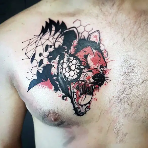 watercolor-cool-male-hyena-tattoo-designs-on-chest
