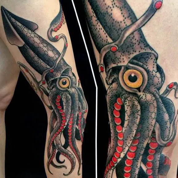 cool-squid-tattoos-for-males-grey-with-red-tentacles